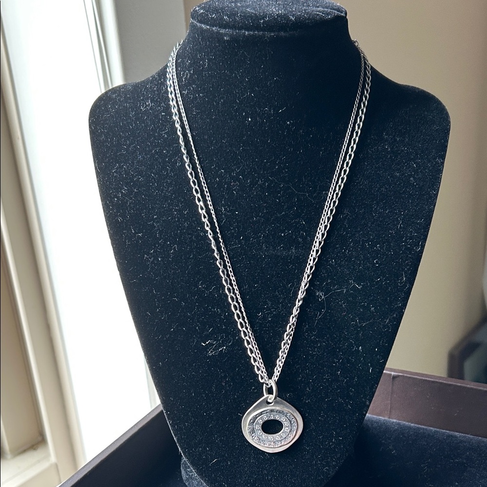 Silpada Silver Circle Pendant Necklace
